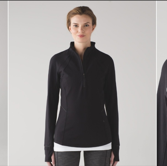 Lululemon Fresh Tracks 1/2 Zip Black Lomgsleeve Tech Fleece Sz 8 - Picture 1 of 11